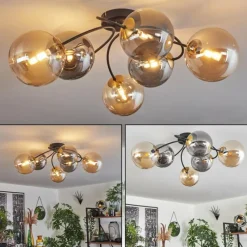 Lampes Dorées-hofstein Plafonnier - Verre Chehalis Or, Noir, 6 lumières