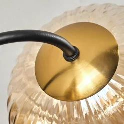 hofstein Plafonnier - Verre Chehalis Or, Noir, 6 lumières