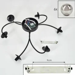 hofstein Plafonnier - Verre Chehalis Fumé, 6 lumières