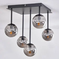 Suspension Verre Fumé-hofstein Plafonnier - Verre Chehalis Fumé, 5 lumières