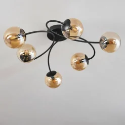 hofstein Plafonnier - Verre Chehalis Ambre, 6 lumières