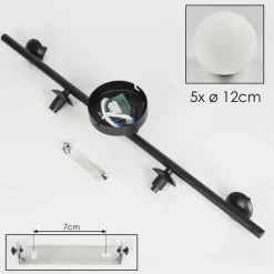 hofstein Plafonnier - Verre Chehalis Blanc, 5 lumières