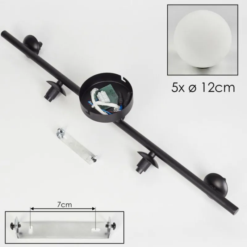 hofstein Plafonnier - Verre Chehalis Blanc, 5 lumières