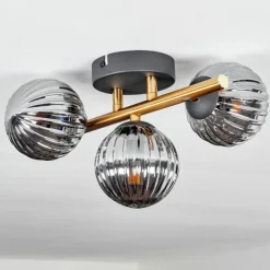 Lampes Dorées-hofstein Plafonnier - Verre Chehalis Or, Noir, 3 lumières