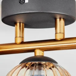 Lampes Dorées-hofstein Plafonnier - Verre Chehalis Or, Noir, 3 lumières