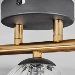 Lampes Dorées-hofstein Plafonnier - Verre Chehalis Or, Noir, 3 lumières