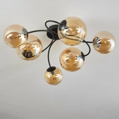 hofstein Plafonnier - Verre Chehalis Ambre, 6 lumières