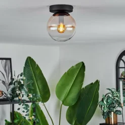 hofstein Plafonnier - Verre Gastor Ambre, Clair, 1 lumière