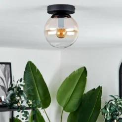 hofstein Plafonnier - Verre Gastor Ambre, Clair, 1 lumière