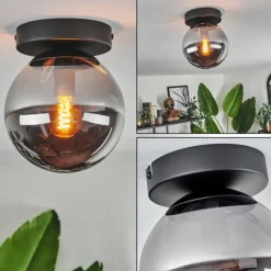 hofstein Plafonnier - Verre Gastor Fumé, 1 lumière