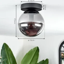 hofstein Plafonnier - Verre Gastor Fumé, 1 lumière