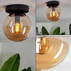 hofstein Plafonnier - Verre Gastor Ambre, 1 lumière