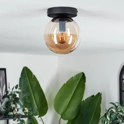 hofstein Plafonnier - Verre Gastor Ambre, 1 lumière