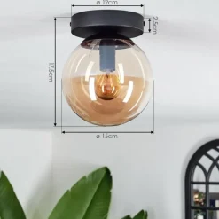 hofstein Plafonnier - Verre Gastor Ambre, 1 lumière