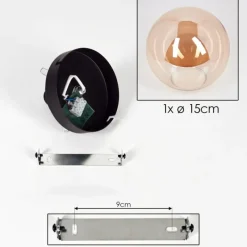 hofstein Plafonnier - Verre Gastor Ambre, 1 lumière