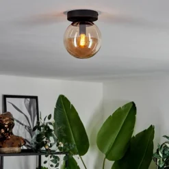 hofstein Plafonnier - Verre Gastor Ambre, 1 lumière