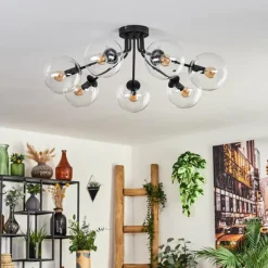 hofstein Plafonnier - Verre Gastor Clair, 7 lumières