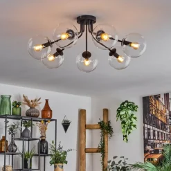 hofstein Plafonnier - Verre Gastor Clair, 7 lumières