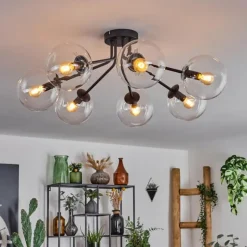 hofstein Plafonnier - Verre Gastor Clair, 7 lumières