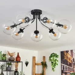 hofstein Plafonnier - Verre Gastor Clair, 7 lumières