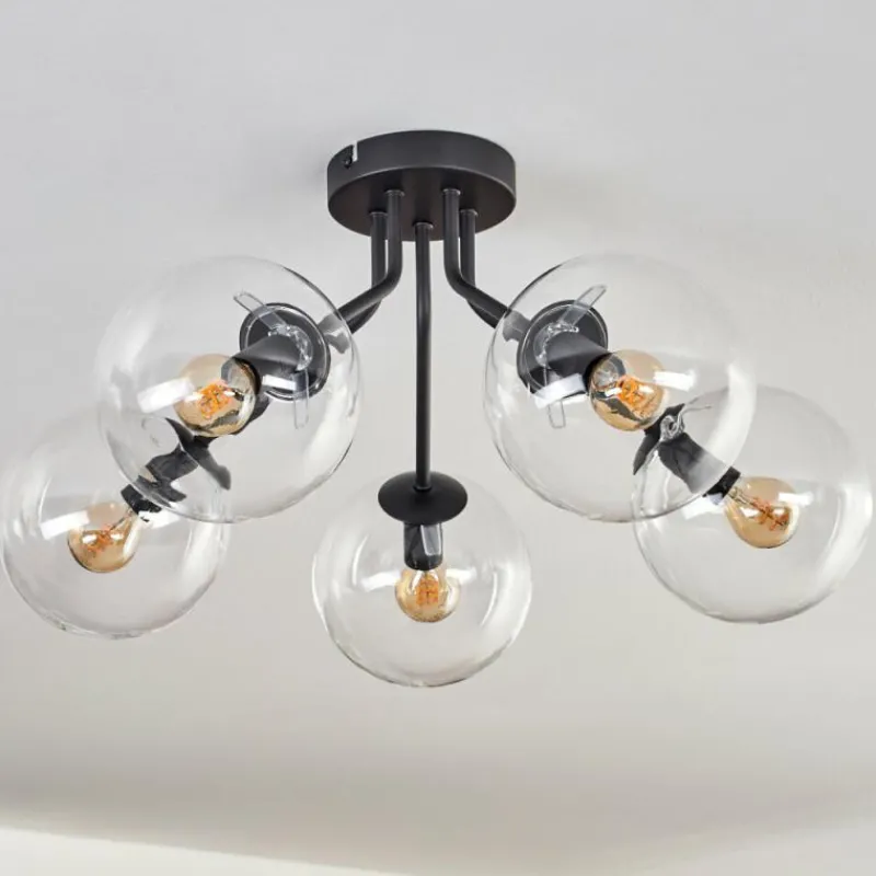 hofstein Plafonnier - Verre Gastor Clair, 5 lumières