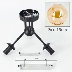 hofstein Plafonnier - Verre Gastor Ambre, 3 lumières