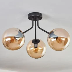 hofstein Plafonnier - Verre Gastor Ambre, 3 lumières