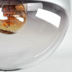 hofstein Plafonnier - Verre Gastor Chrome, Clair, Fumé, 1 lumière