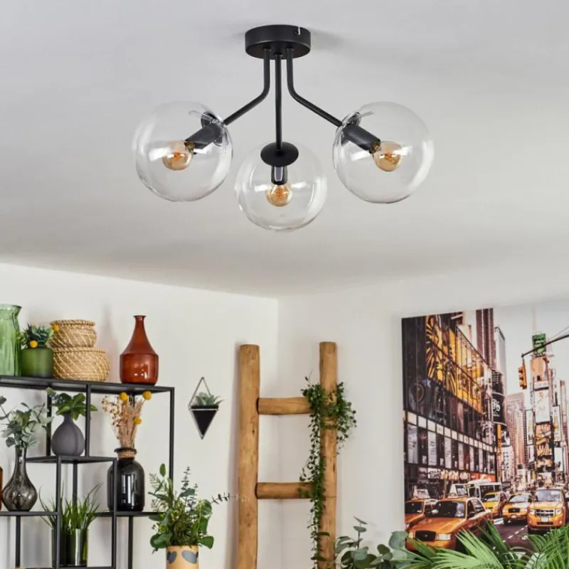 hofstein Plafonnier - Verre Gastor Clair, 3 lumières