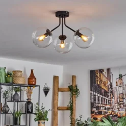 hofstein Plafonnier - Verre Gastor Clair, 3 lumières