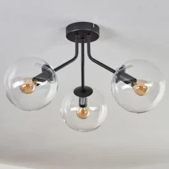 hofstein Plafonnier - Verre Gastor Clair, 3 lumières