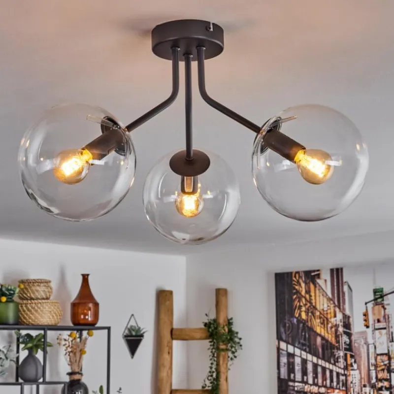 hofstein Plafonnier - Verre Gastor Clair, 3 lumières