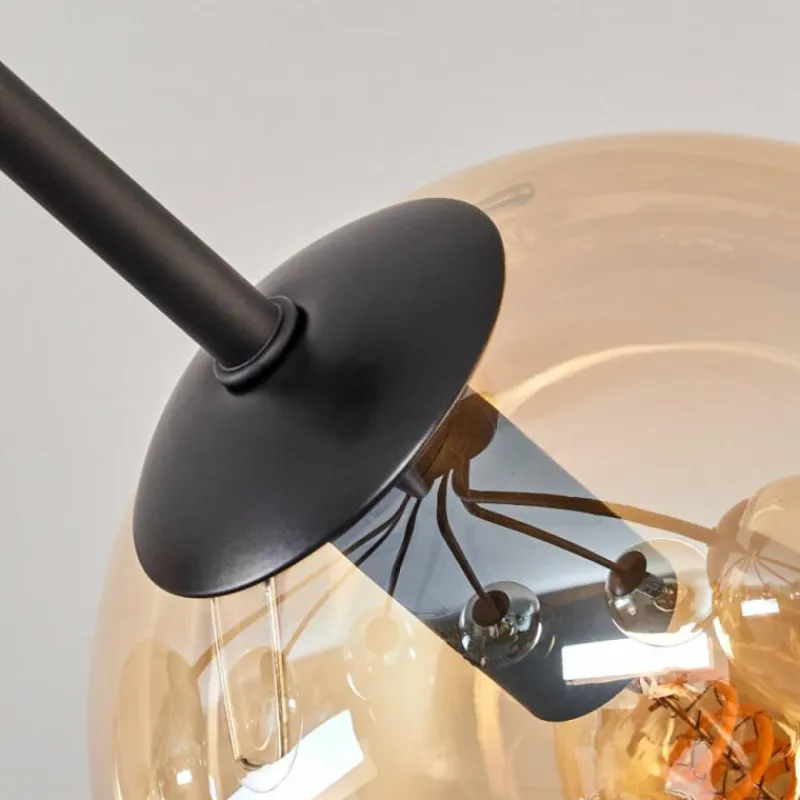 hofstein Plafonnier - Verre Gastor Ambre, Clair, 7 lumières