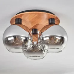 hofstein Plafonnier - Verre Koyoto Écru, Noir, 3 lumières