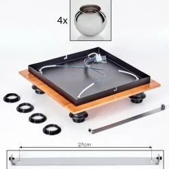 hofstein Plafonnier - Verre Koyoto Écru, Noir, 4 lumières