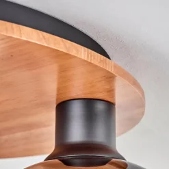 hofstein Plafonnier - Verre Koyoto Écru, Noir, 3 lumières