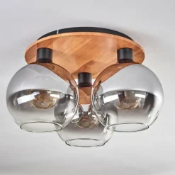 hofstein Plafonnier - Verre Koyoto Écru, Noir, 3 lumières