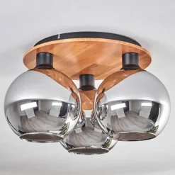 hofstein Plafonnier - Verre Koyoto Écru, Noir, 3 lumières