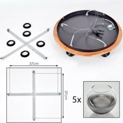 hofstein Plafonnier - Verre Koyoto Écru, Noir, 5 lumières