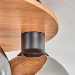 hofstein Plafonnier - Verre Koyoto Écru, Noir, 5 lumières