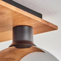 hofstein Plafonnier - Verre Koyoto Écru, Noir, 4 lumières