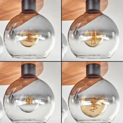 hofstein Plafonnier - Verre Koyoto Écru, Noir, 3 lumières