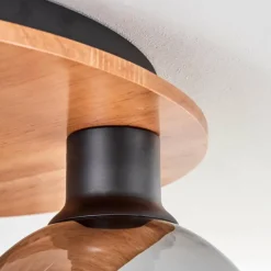 hofstein Plafonnier - Verre Koyoto Écru, Noir, 3 lumières