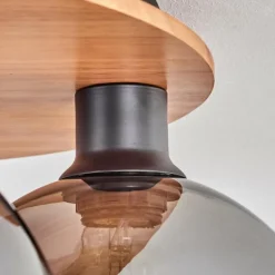 hofstein Plafonnier - Verre Koyoto Écru, Noir, 5 lumières