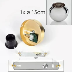 hofstein Plafonnier - Verre Koyoto Laiton, Noir, 1 lumière