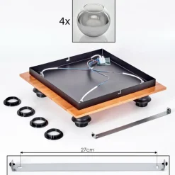 hofstein Plafonnier - Verre Koyoto Écru, Noir, 4 lumières