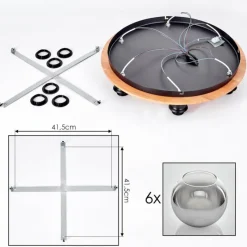 hofstein Plafonnier - Verre Koyoto Écru, Noir, 6 lumières