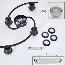 hofstein Plafonnier - Verre Koyoto Clair, Fumé, 4 lumières