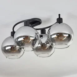 hofstein Plafonnier - Verre Koyoto Clair, Fumé, 4 lumières