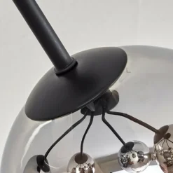 hofstein Plafonnier - Verre Koyoto Chrome, Clair, Fumé, 5 lumières